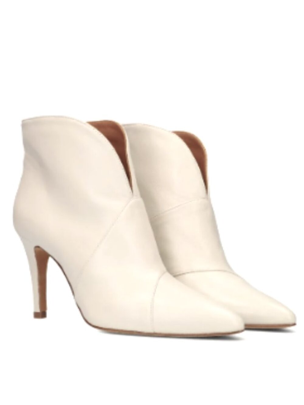 Toral Womens Size 40 10 Made in Spain Leather Heeled Bootie Ankle Cream Ivory